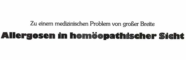 Allergosen in homöopathischer Sicht