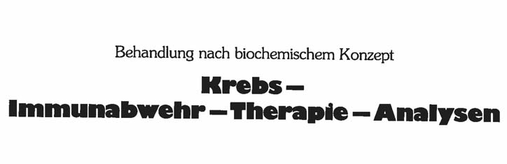 Krebs – Immunabwehr – Therapie – Analysen