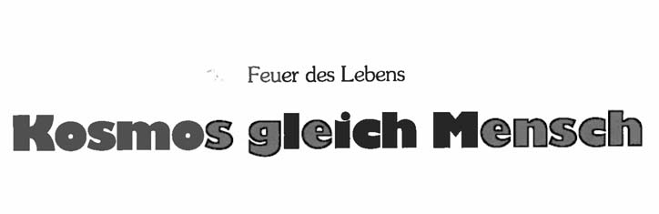 Feuer des Lebens – Kosmos gleich Mensch